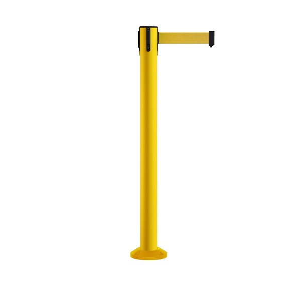 Montour Line Stanchion Belt Barrier Fixed Base Yellow Post 16ft.Yellow Belt MSX650F-YW-YW-160